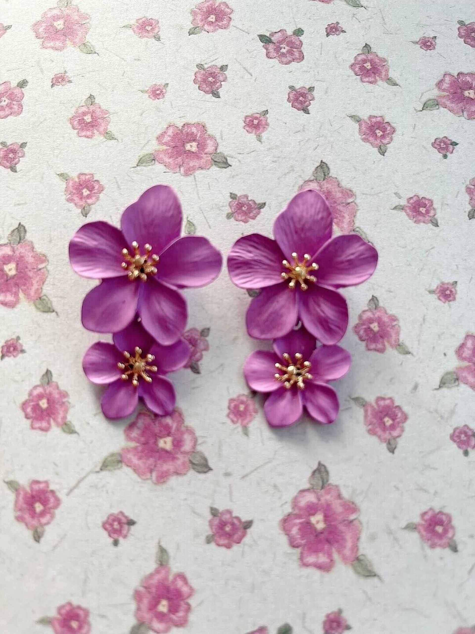 Pendientes Flor Lila - 2
