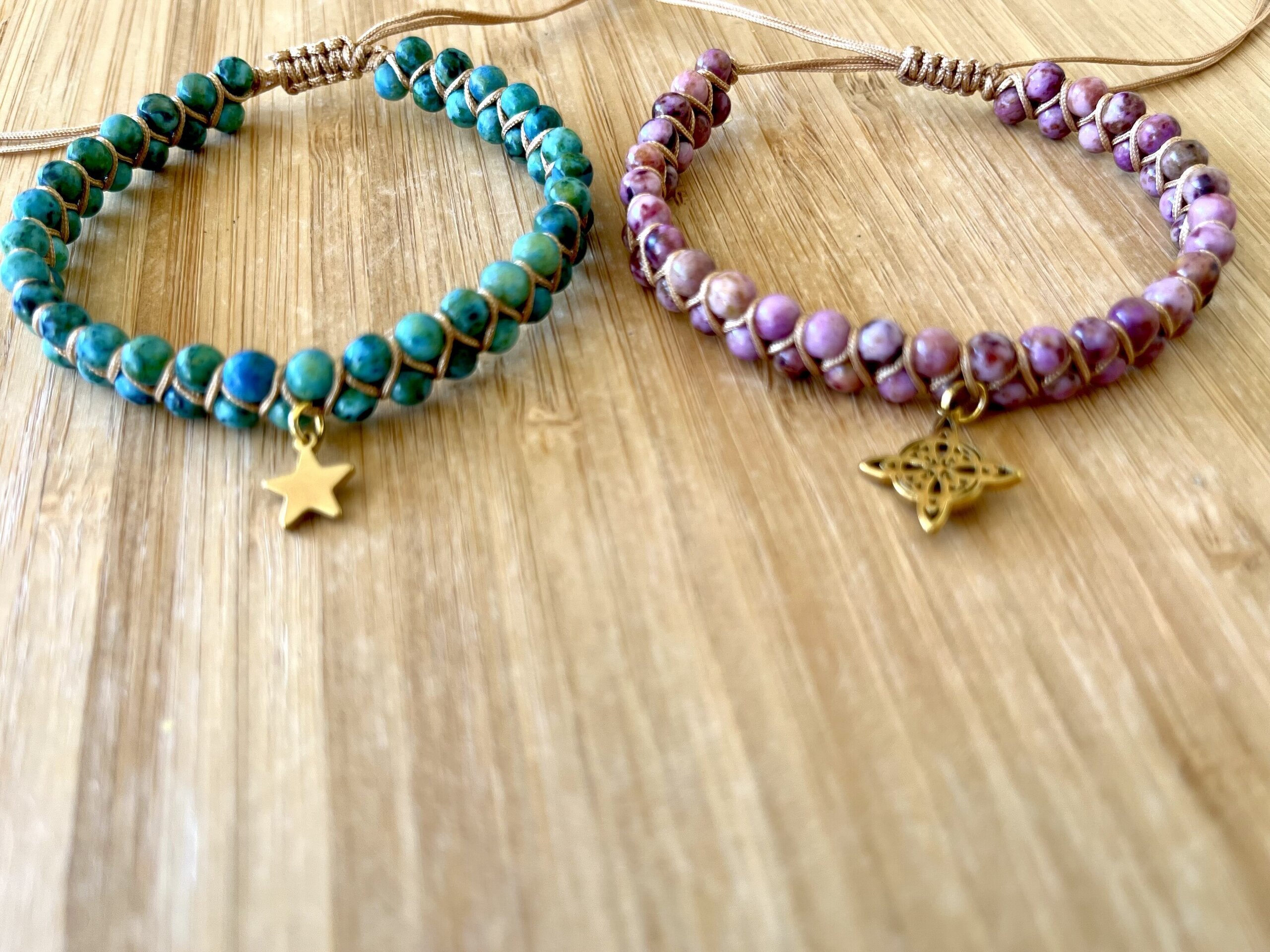 Pulsera de Piedras Naturales Turquesa con Estrella - 2