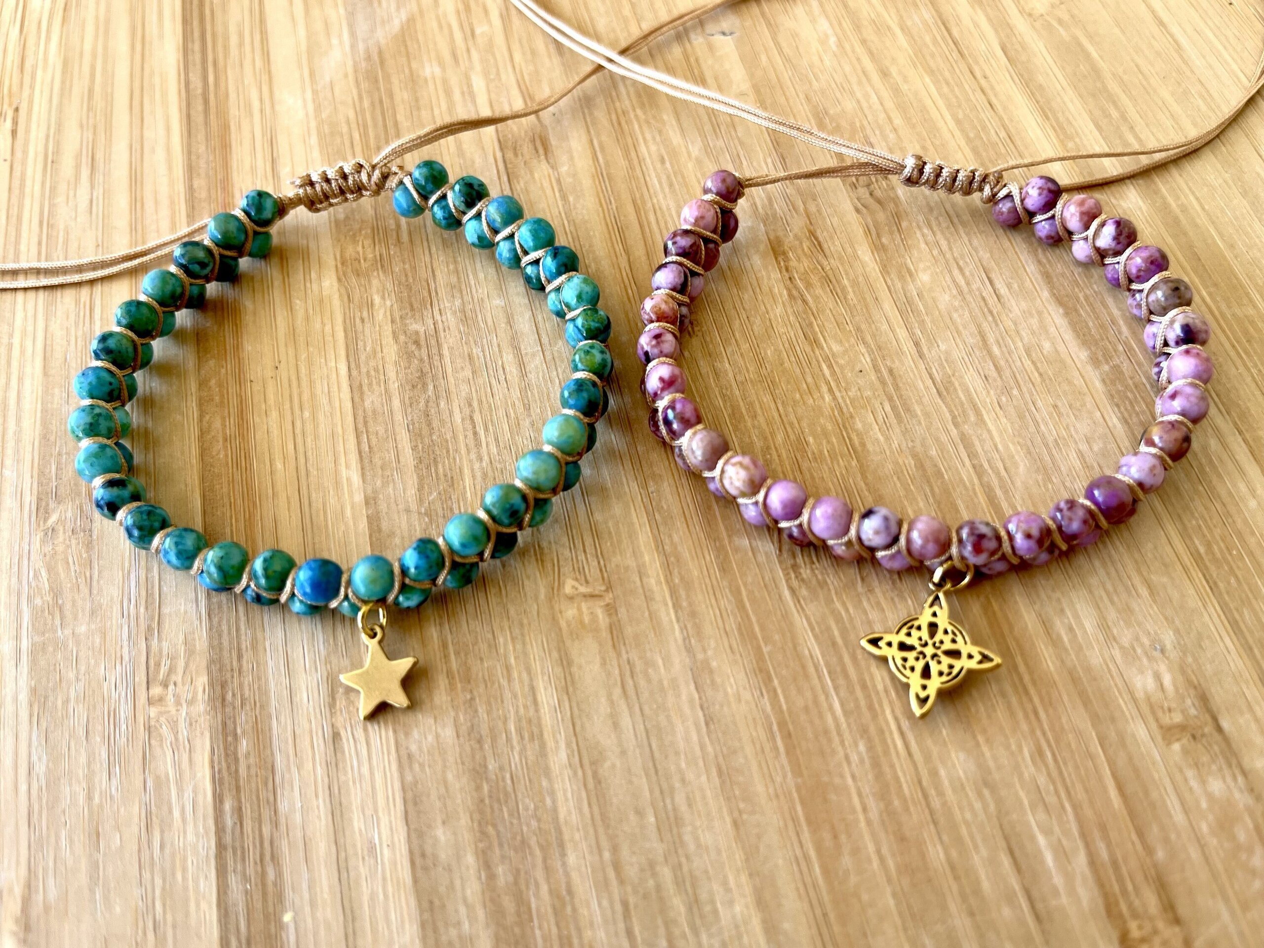 Pulsera de Piedras Naturales Amatista con Nudo de bruja - 2